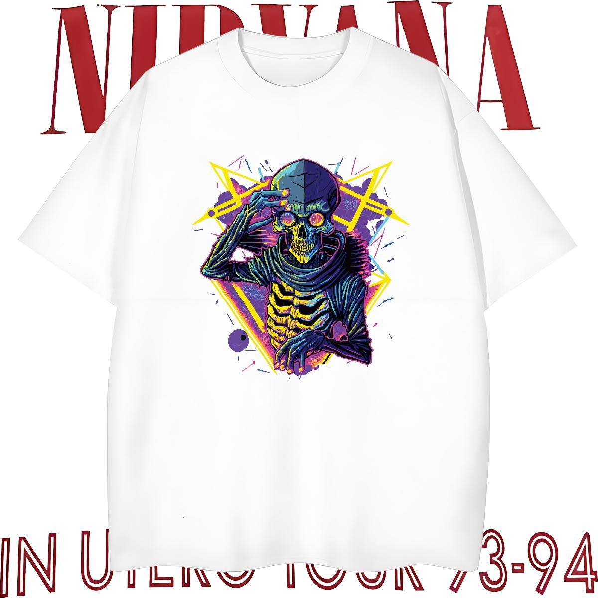 Popular Mens T Shirts 100% Cotton 230g skull Outdoor Custom Printed Breathable Short Sleeve Men Tops Tees Fashion New Top Tees