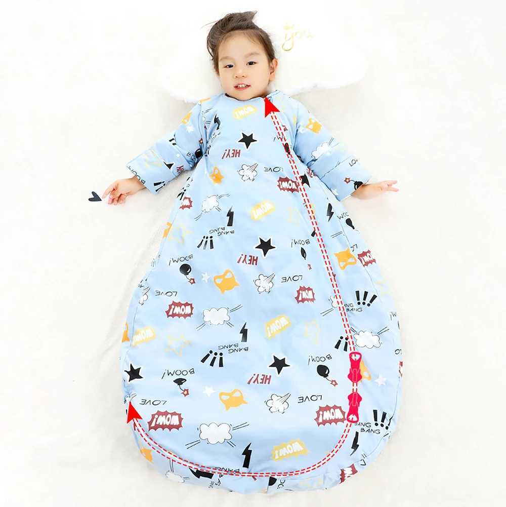 Sleeping Bag For Children 2.5Tog Baby Sleeping Bag Winter Thick Detachable Sleeves Anti-Kick Blanket Infant Quilt Sleepwear M240824