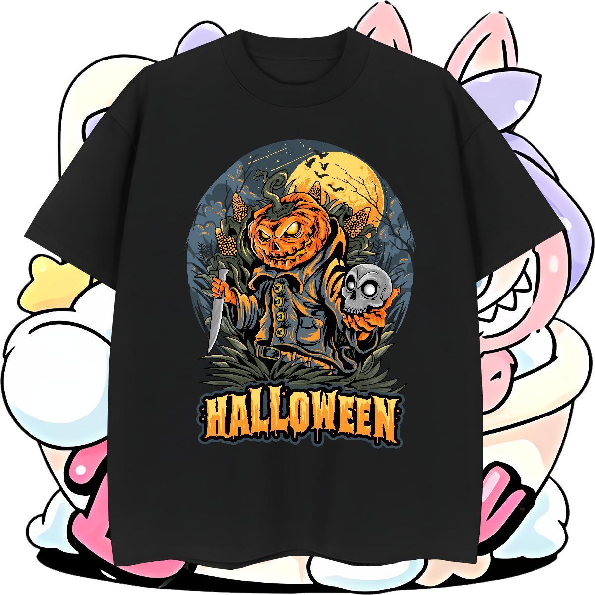 Classic Casual Men Tshirts pumpkin Casual Daily Wear 230g 100% Cotton Tops Breathable Soft TOP Quality Man T Shirts Customized Print