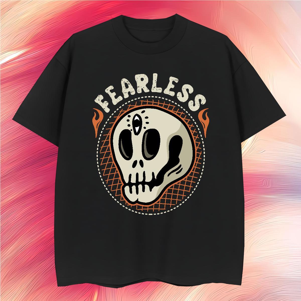Classic Man T Shirts 100% Cotton 230g skull Outdoor Cartoon Printing L-4XL Crew Neck Breathable Men Tops Tees Free Shipping Clothes