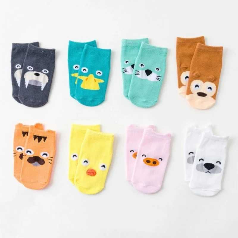 Kids Childrens Socks for Girls Boys Non-slip Print Cotton Toddler Baby Cartoon Ankle Socks Newborns Infant Short Socks Clothing CL240825