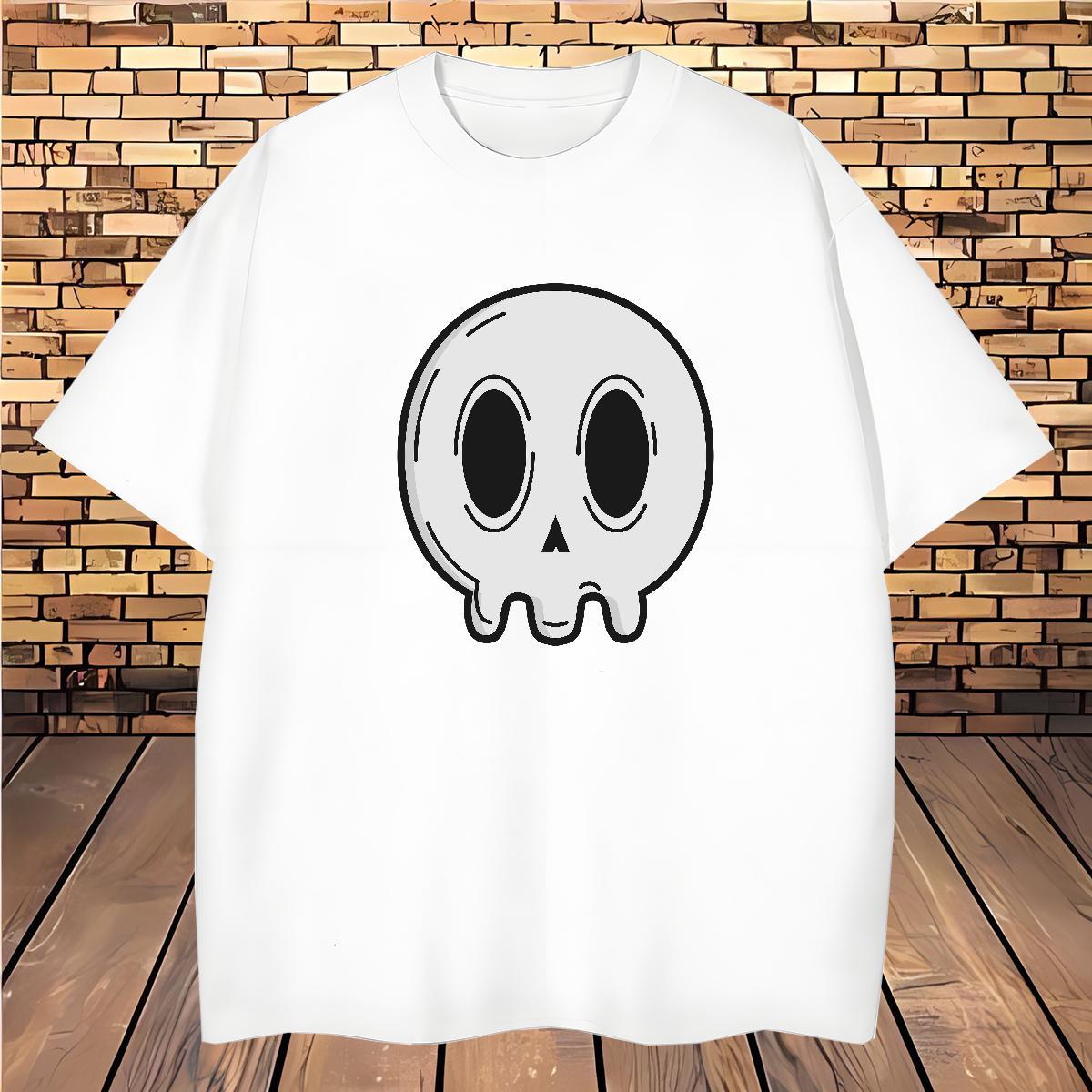 Popular T-Shirts 100% Cotton 230g skull Anime Printing Street Plus Size Cartoon Breathable Crew Neck Men Tees Brand Clothings