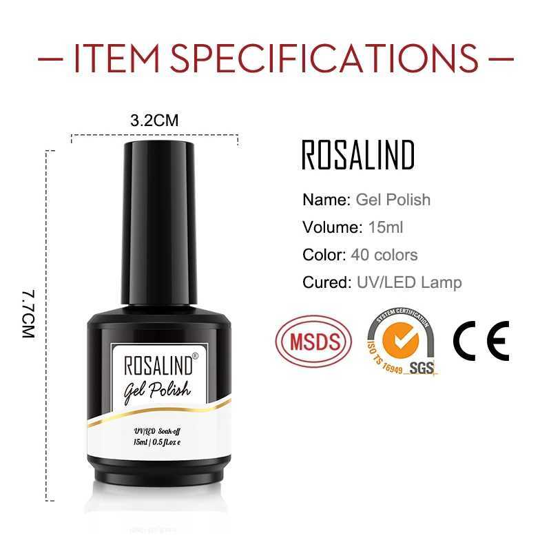 ROSALIND gel nail polish 15ml varnish mixed with semi permanent flash all for ergonomic nail art design gel W240824
