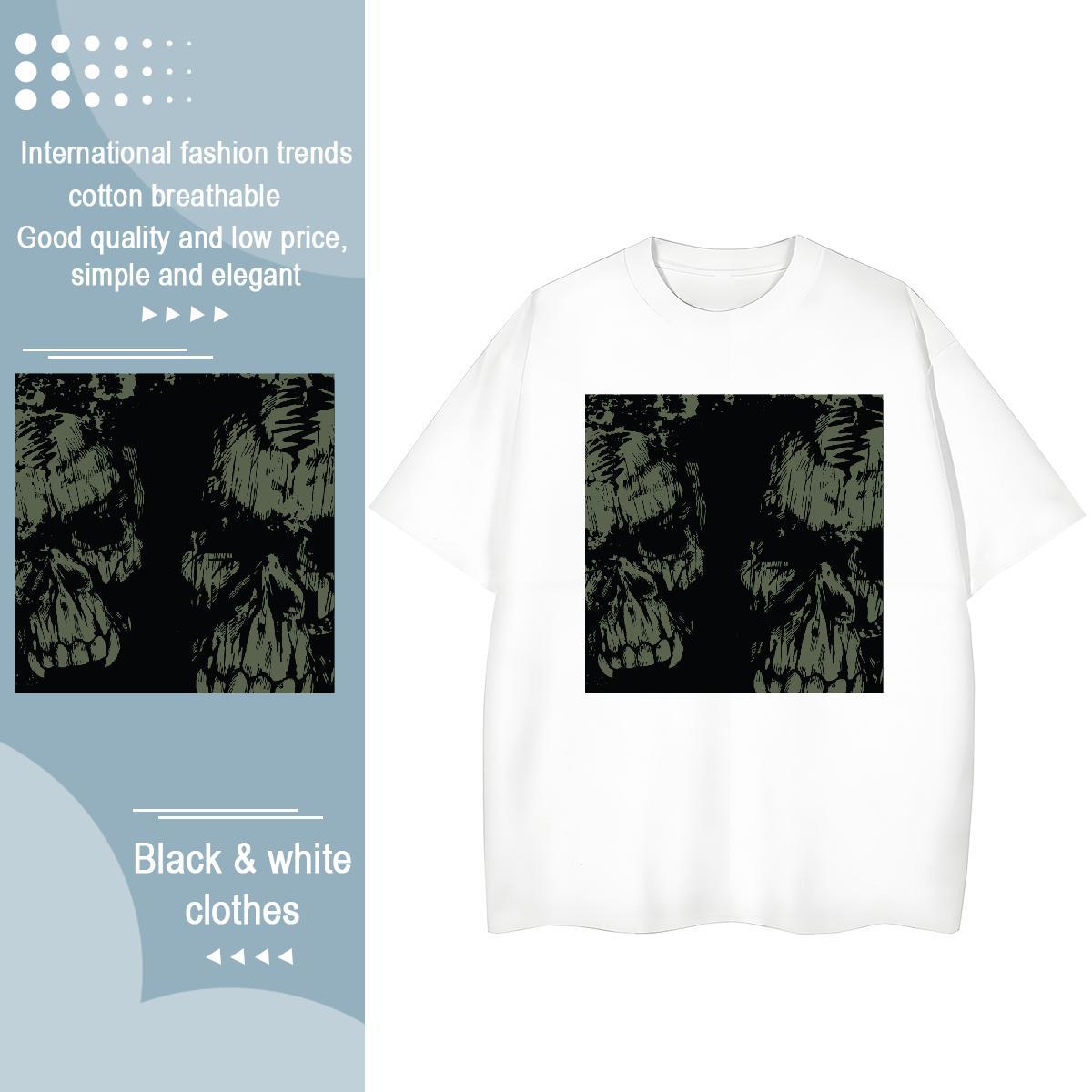 High quality Women Tshirts 230g 100% Cotton scary Hip Hop Woman T Shirts Breathable Crew Neck Anime Print Tees Shirts