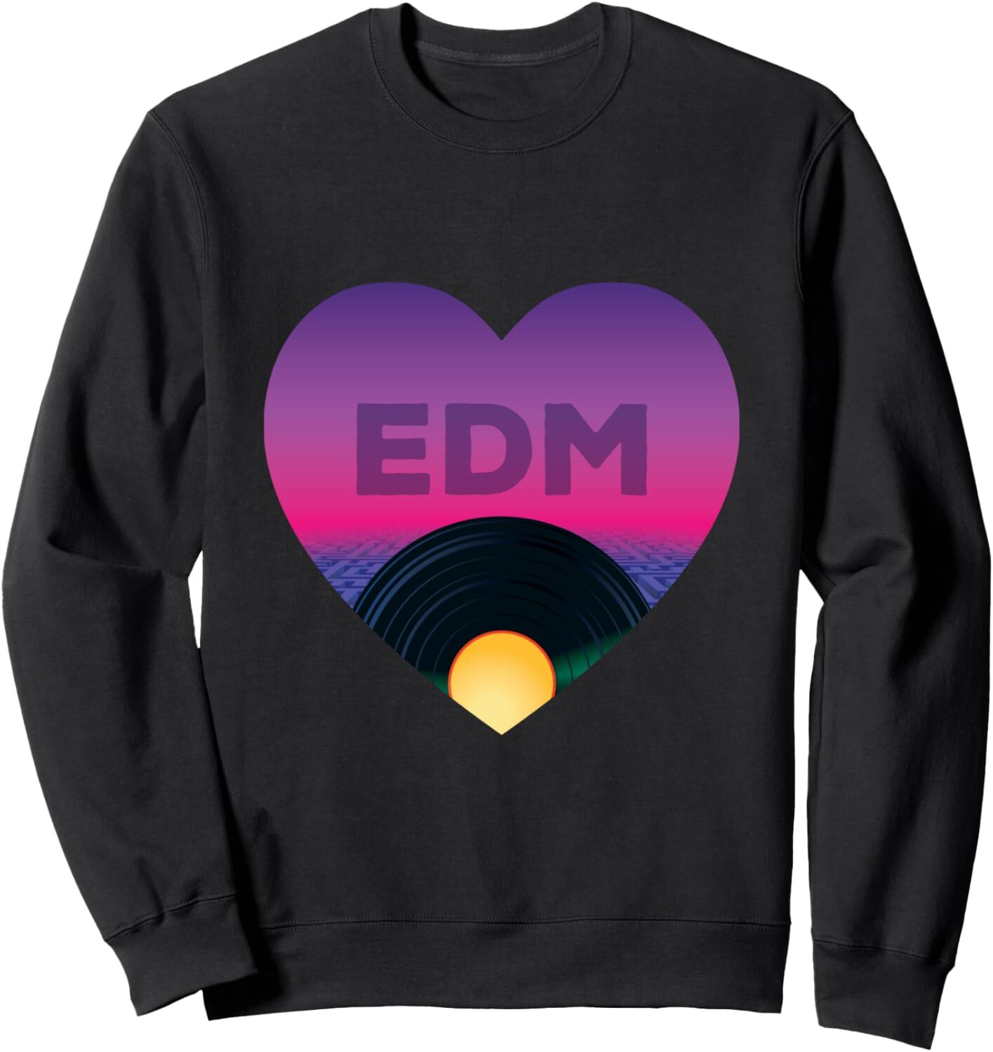 Long Sleeve Shirts for Men sweatshirt EDM Vinyl Disc Retro Vintage Electronic Dance Music Sweatshirt T shirt Tee Streetwear Casual tops clothes
