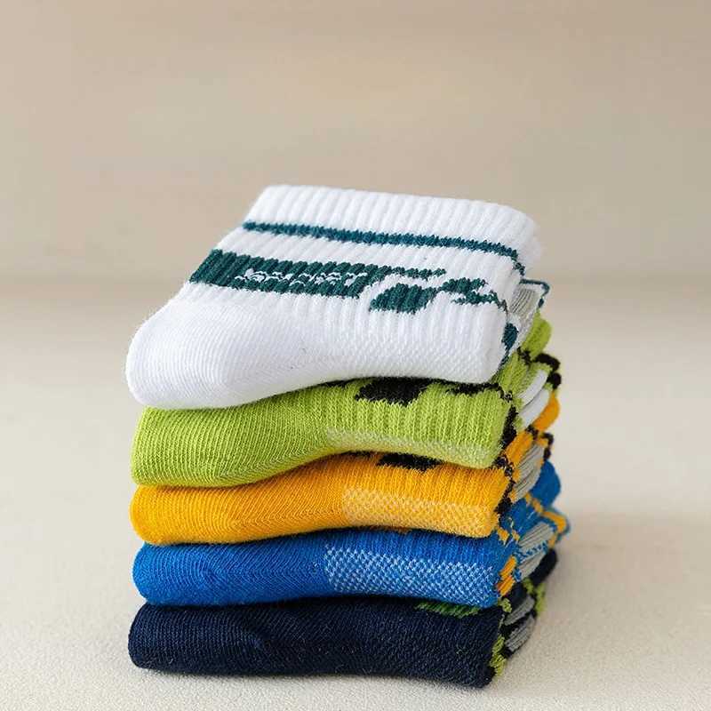 10 pairs of kidsrens socks summer thin mesh socks boys socks girls mid-calf socks breathable sweat-absorbent cotton socks CL240824