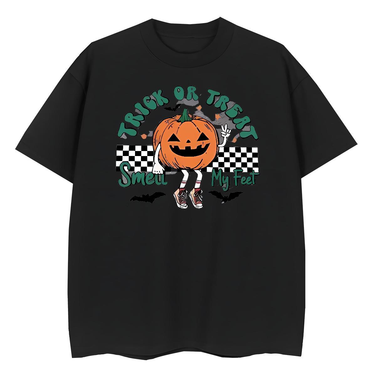 Free Shipping Men Clothes T-Shirt pumpkin Summer Casual 230g 100% Cotton Tops Round Neck Short Sleeve Comfortable T-Shirts for Men Anime