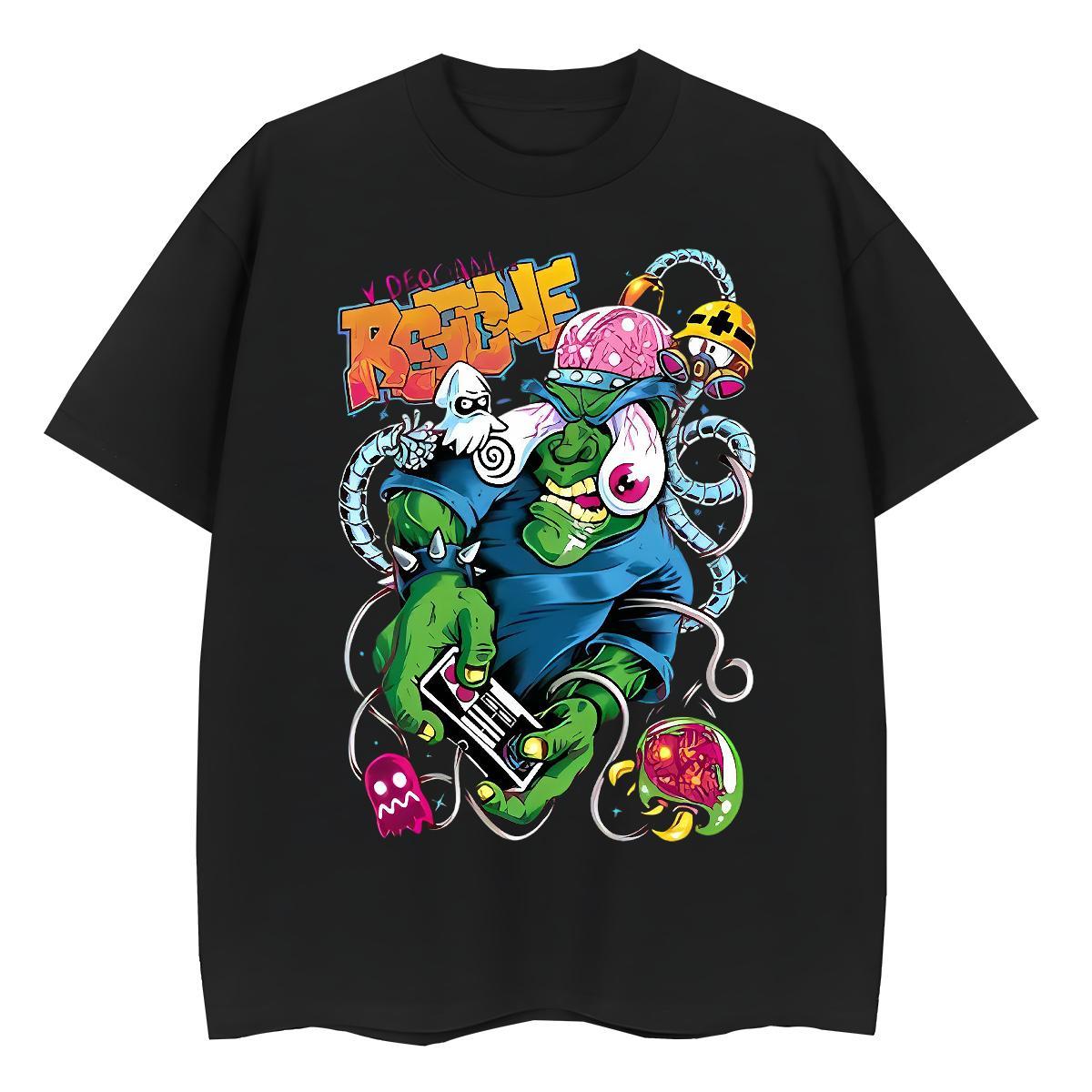 Brand Womens Tshirts 230g Cotton scare Hip Hop Street T Shirt For Woman Crew Neck Breathable Skull Clothes Shirt