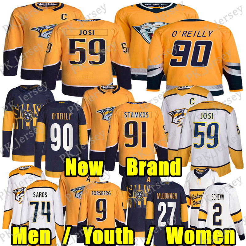 #91 Steven Stamkos New Brand hockey jersey #59 Roman Josi Ryan O'Reilly Filip Forsberg Juuse Saros Colton Sissons Skjei Luke Schenn Jonathan Marchessault jerseys