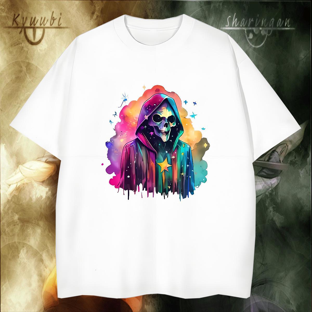 Unisex T-Shirts for Men 230g Cotton skull Summer Casual Oversized 4XL Pure Cotton Men Tops Tees Classic Casual Tops Shirt