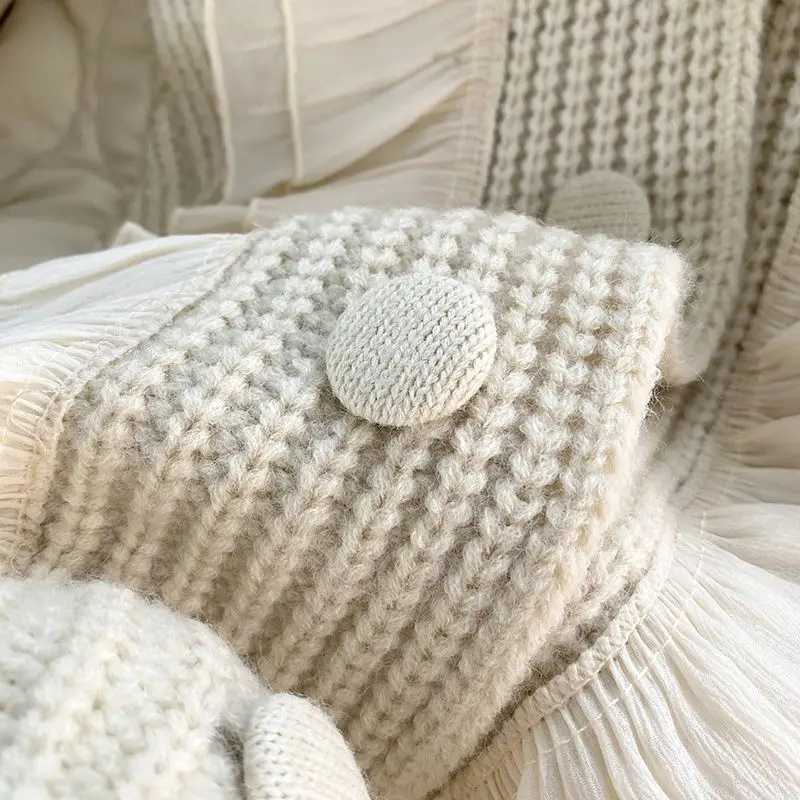 Women's Down Parkas KUSAHIKI Causal Parka Patchwork Sweater Women Autumn Winter Korean Knitted Cardigan Parka Coat 2023 New Cardigan Outwear Tops
