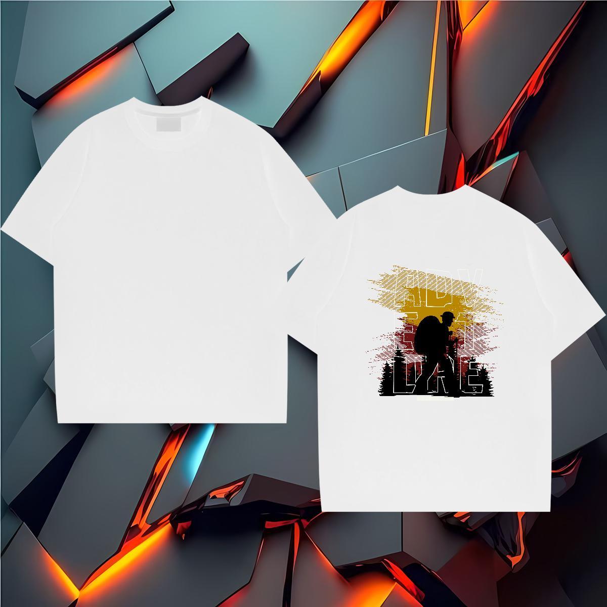 TOP Quality T shirt 230g Cotton character Casual Beach Asian Size Breathable Short Sleeve Men Tshirts Casual New Tees Shirts