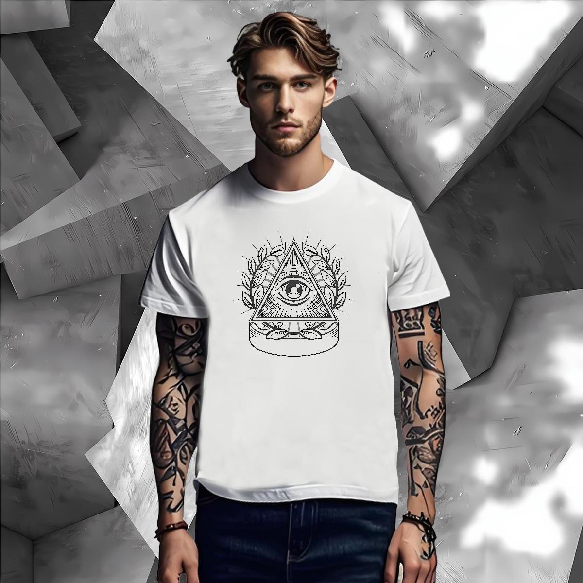 Classic T shirt 230g Pure Cotton eye of the devil Sport Cartoon Printing L-4XL O-Neck Short Sleeve Men Clothes T-Shirt Custom Tshirts