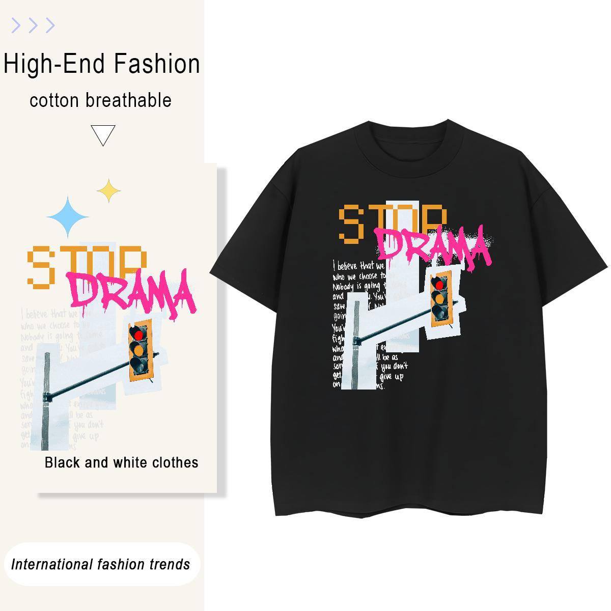 Female Unisex Tshirts 100% Cotton 230g painting Daily Outfit T shirt Crew Neck Breathable Oversized Clothings
