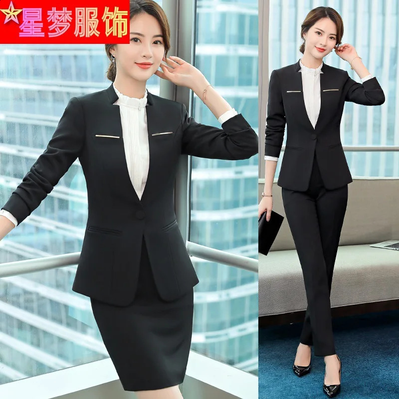 8826 el Reception Work Clothes Autumn Suit Coat Business Formal Wear Waiter 240823