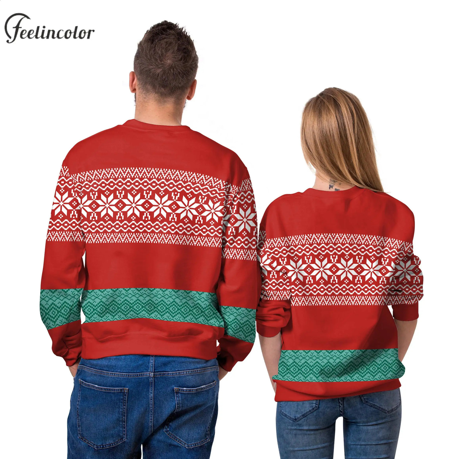 Ugly Christmas Sweatshirts Dinosaur Pattern Couple Pullover Xmas Oversized Crewneck Sweatshirts Women Men Holiday Party Clothes 240823