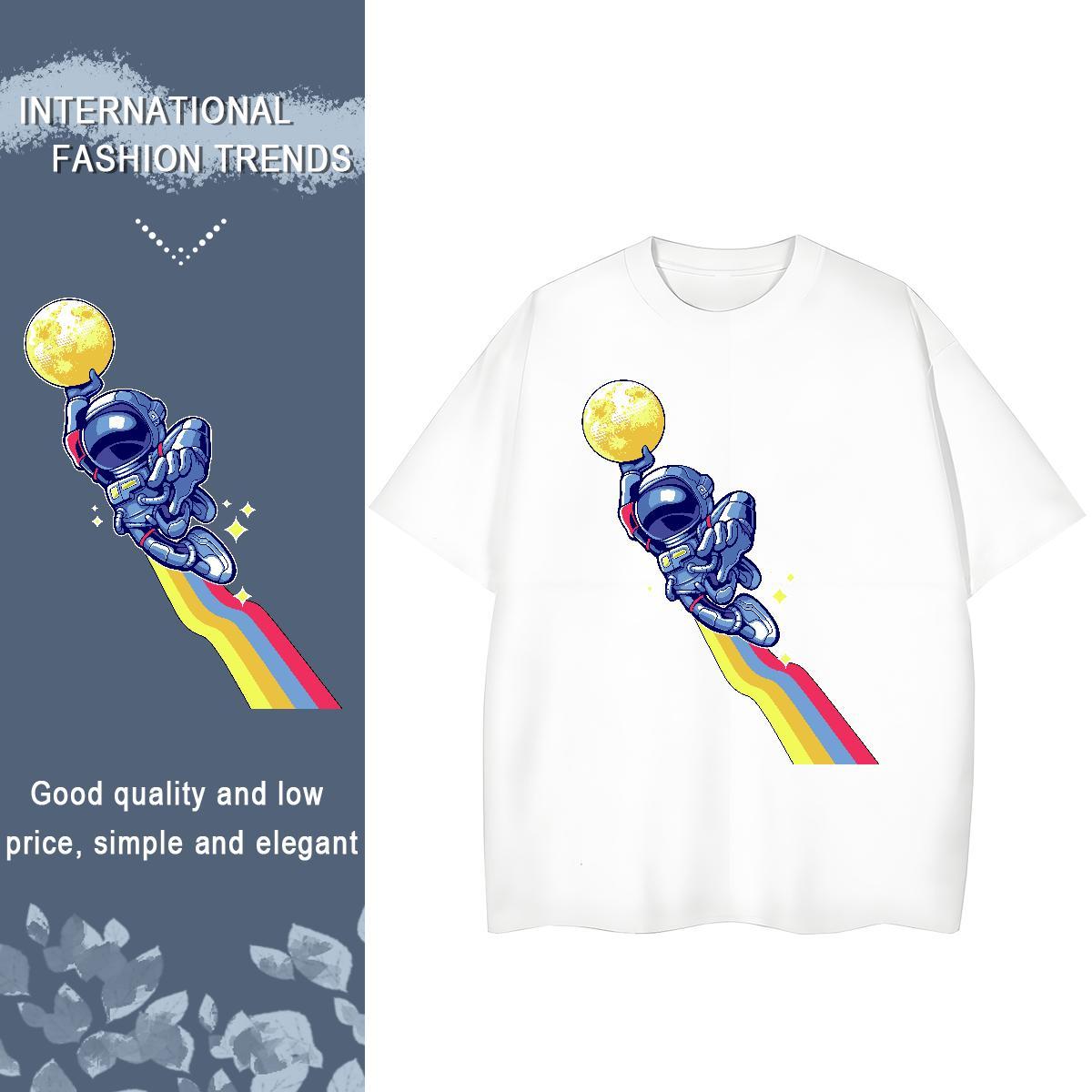 Wholesale Unisex Tshirts 100% Cotton 230g universe Daily Wear Woman T Shirts Breathable Oversized L-4XL Top Tees