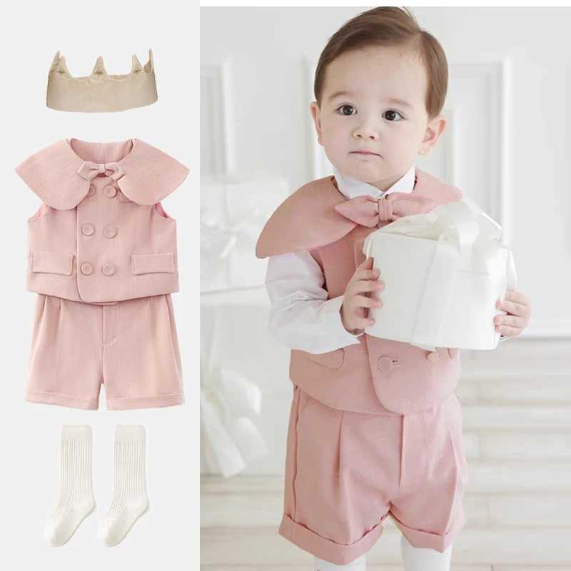 Baby boy and girl bath set pink baby birthday party set baby formal gentleman costume set ceremony photo shoot evening gown W240823