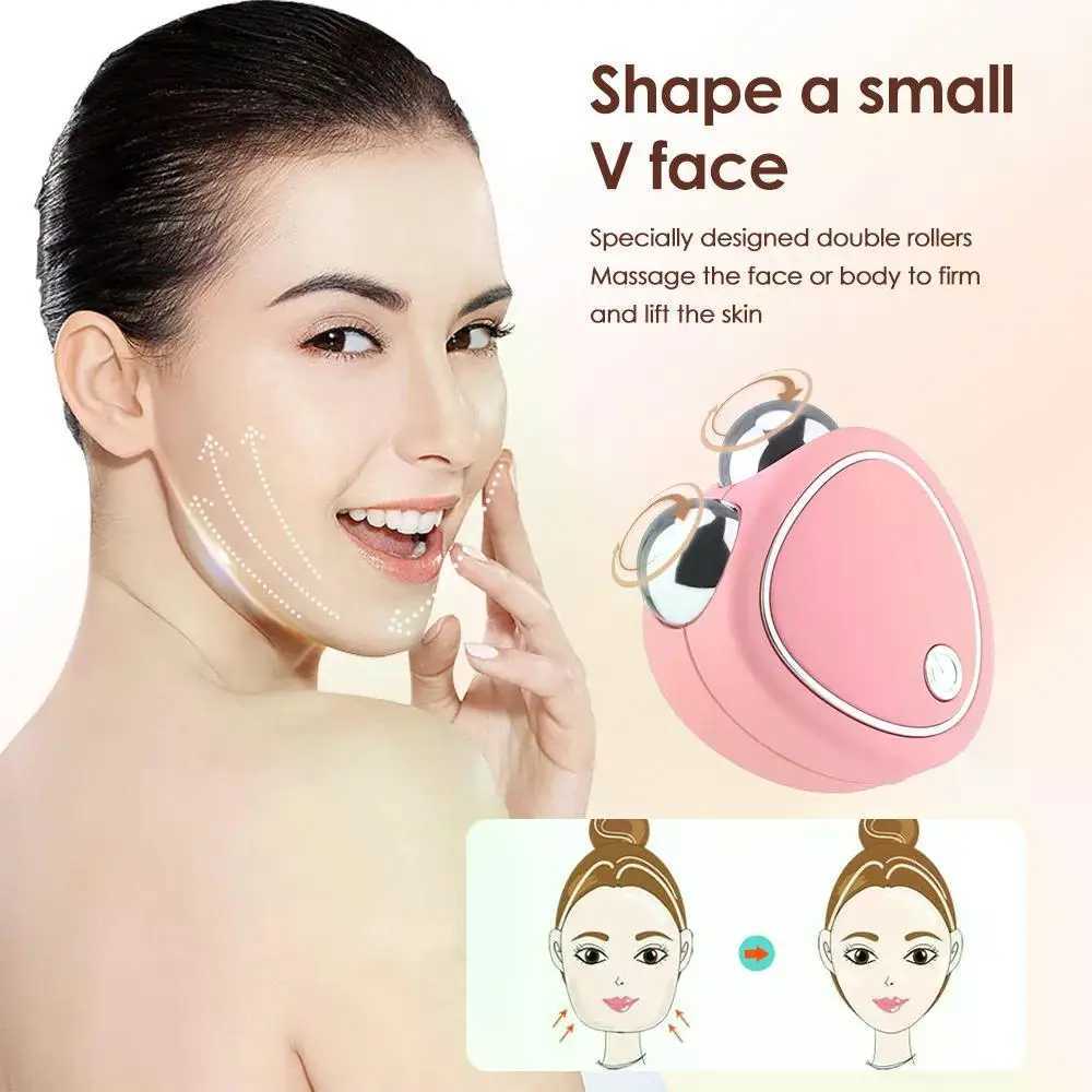 Portable Electric Face Lift Roller Massager EMS Microcurrent Sonic Vibration Facial Lifting Skin Tighten Massage Beauty Devices CL240825