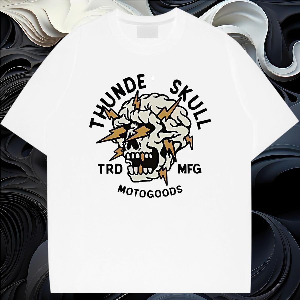 Classic T shirt 230g Cotton skull Hip Hop Street Graphic Short Sleeve O-Neck Tshirt for Man Woman Custom Tops Tees