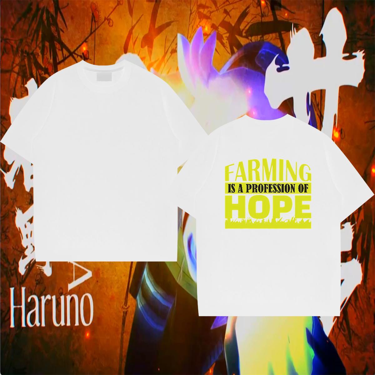 Loose T Shirts Men 230g Pure Cotton letter Casual Anime Print Breathable Crew Neck Tshirt for Man Woman Brand Tees Shirts