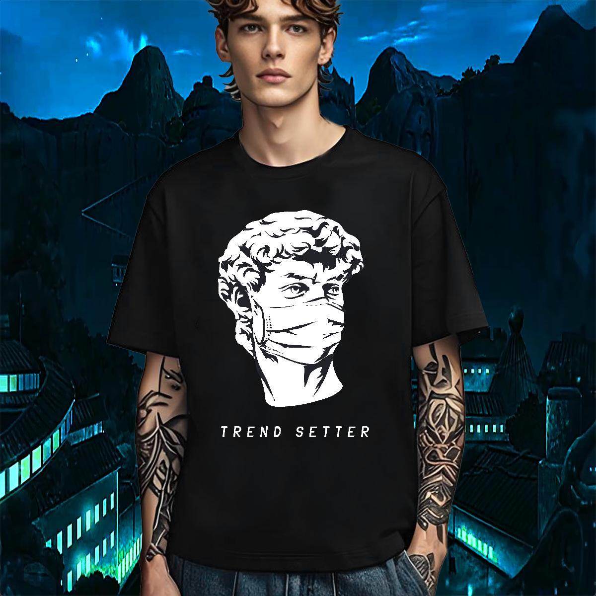 Free Shipping T-Shirts for Men 230g 100% Cotton portrait Street Casual DIY O-Neck Short Sleeve Couples T Shirts Fashion Casual Top Tees