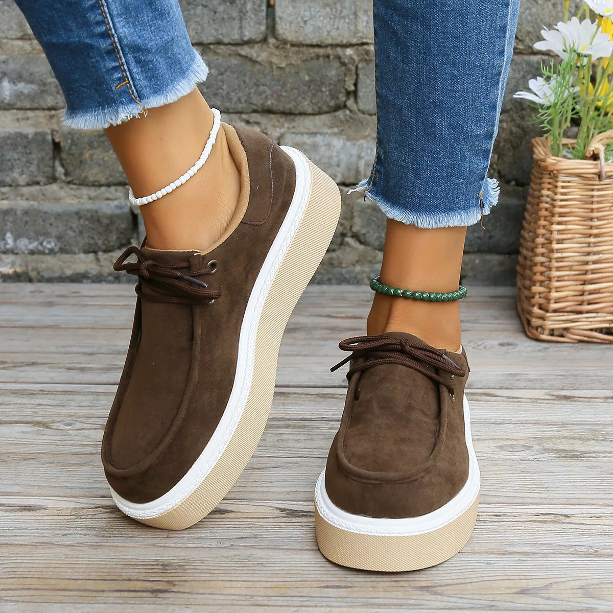 Casual Thick Platform Canvas Womens Shoes 2024 Spring Low Top Flat Shoes Womens Plus Size 43 Orange Sports Shoes 240823