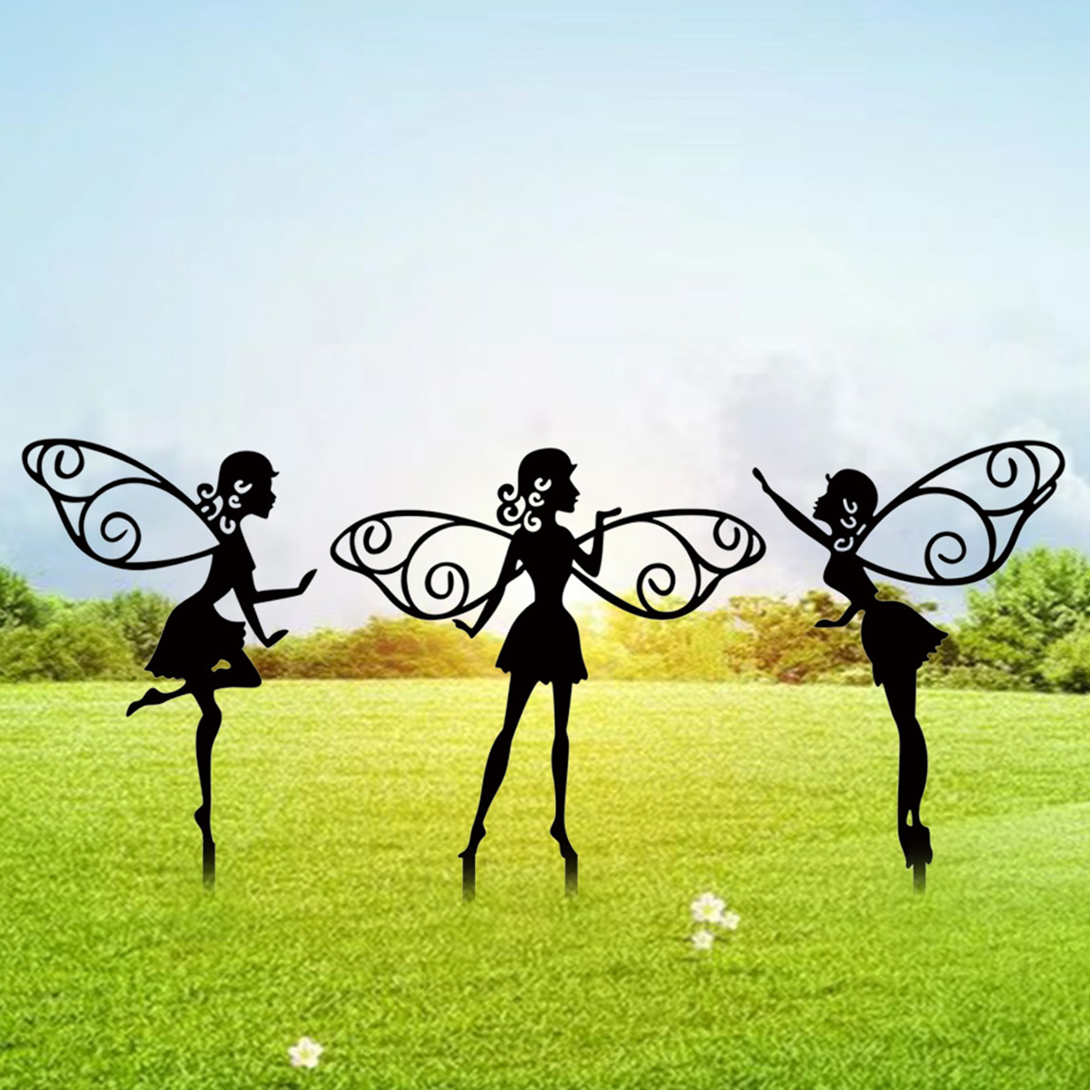 Garden Decor Whimsical Garden Stakes Handmade Iron Outdoor Patio Decoration