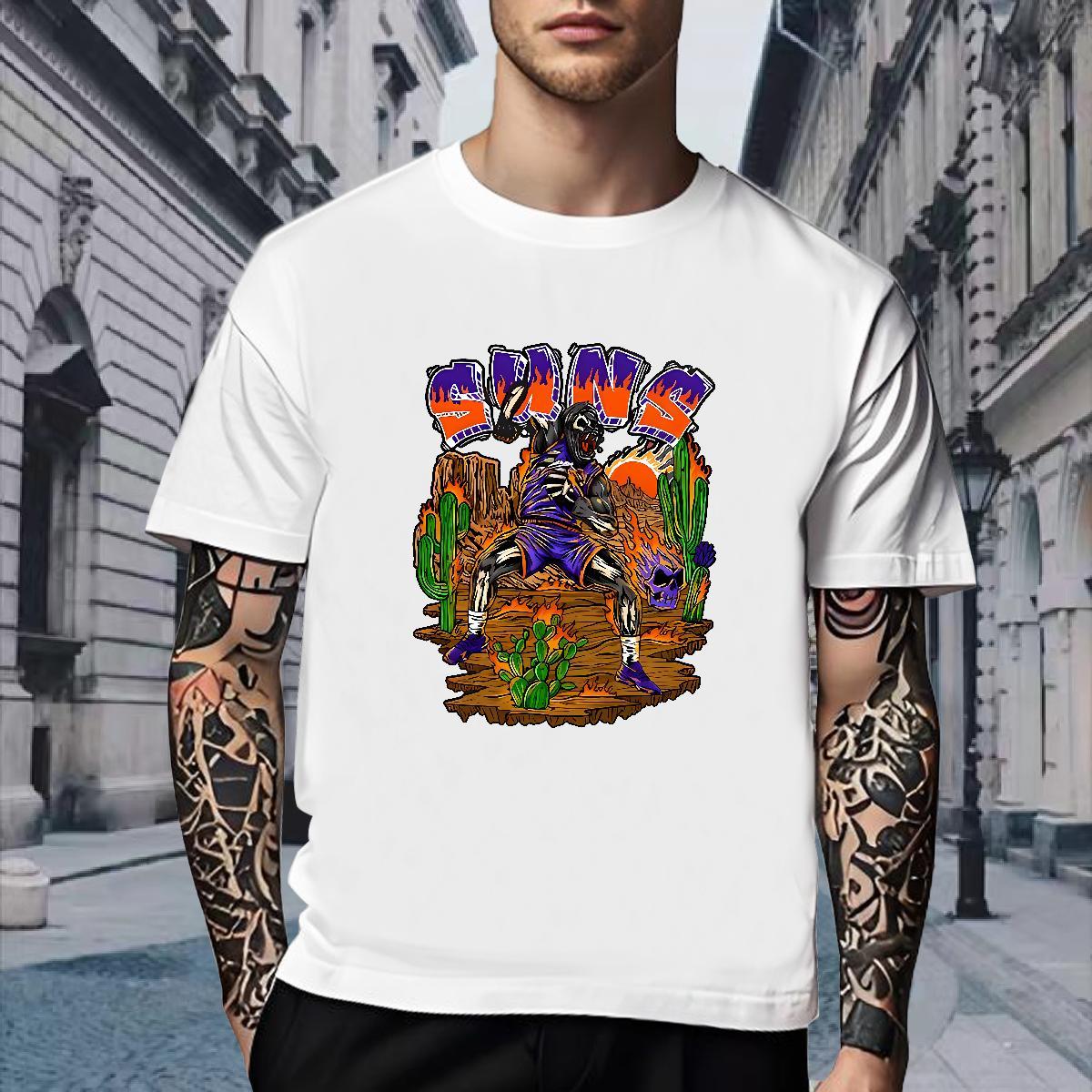 Free Shipping T-Shirts for Men 100% Cotton 230g skull Spring Summer DIY Printed Breathable Crew Neck Men Tops Tees Classic Polos