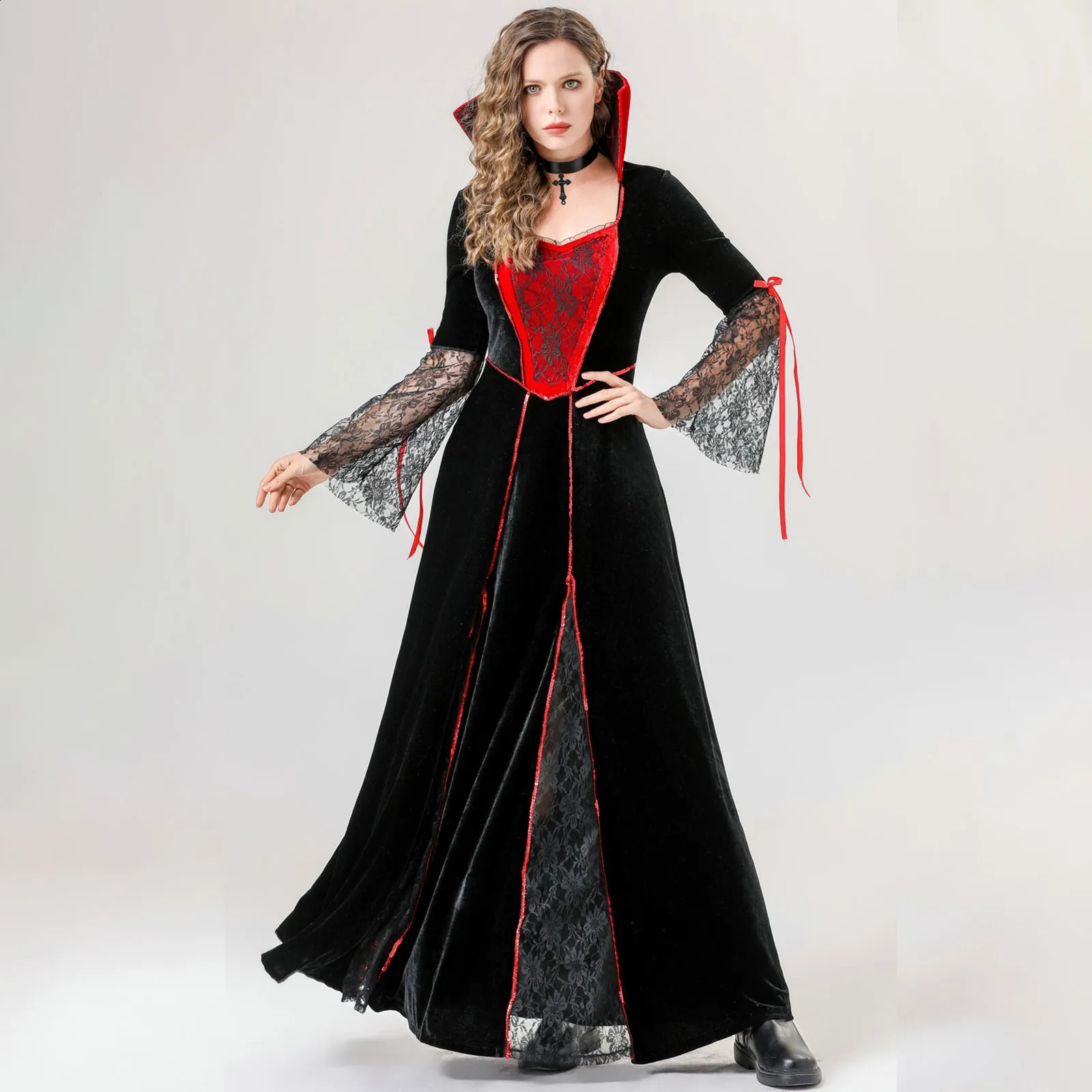 Halloween Black Queen Role Playing Costume Adult Female Stage Fancy Dress Carnival Party Up 240823