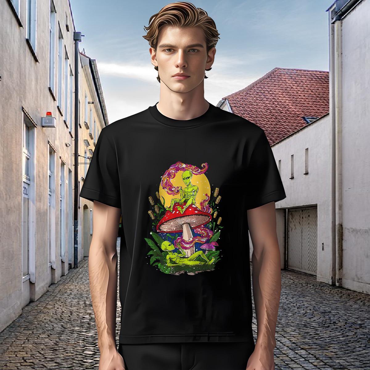 High Quality T Shirt For Man 230g Cotton skull Street Casual Anime Short Sleeve Soft Mens Tshirts Classic Clothes