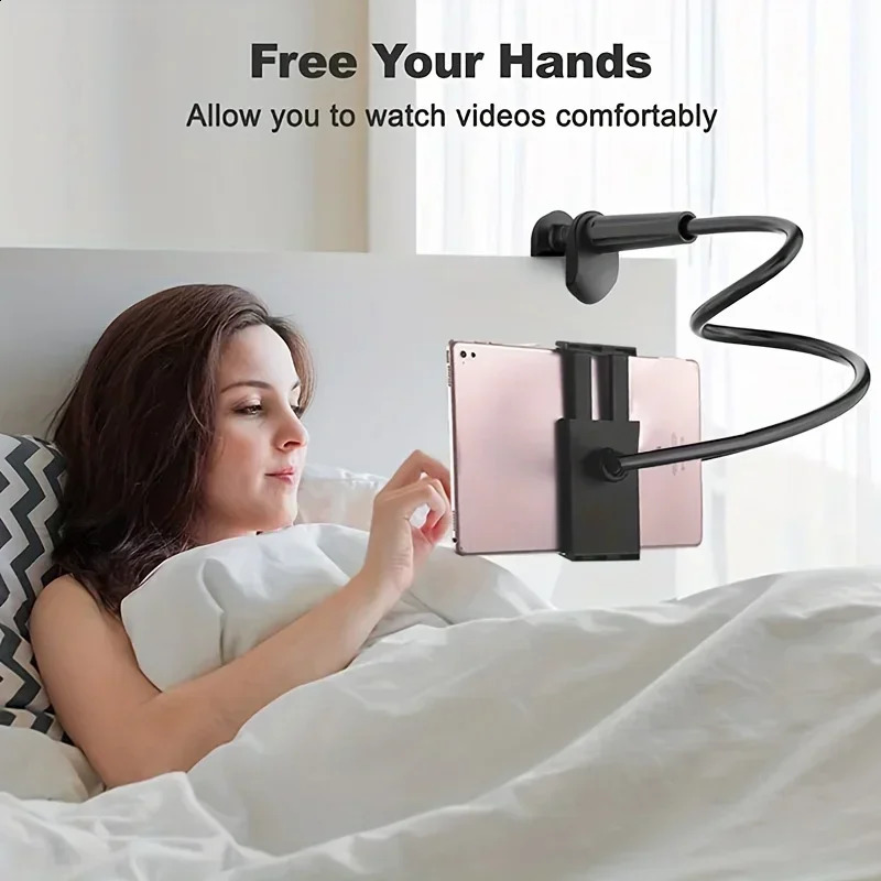 Universal Lazy Bracket Mobile Phone Holder Gooseneck Stand Stents Flexible Bed Desk Table Clip Bracket for Smartphone Holder 240823
