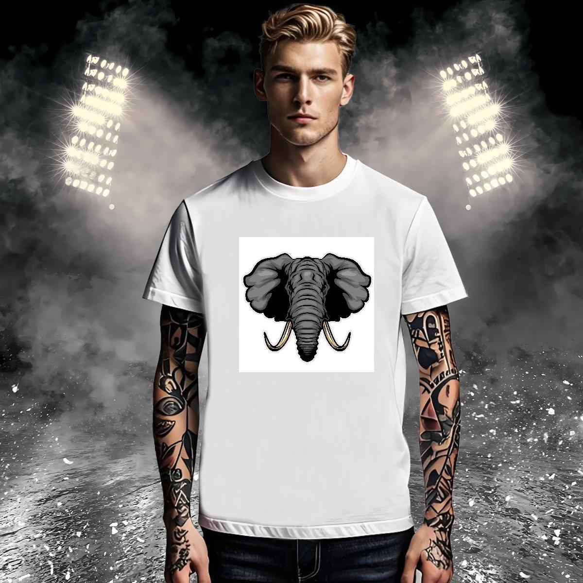 Fashion Casual Mens Tshirts elephant Daily Outfit 100% Cotton 230g Top Tees O Neck Short Sleeves Popular T shirt Oversized 3XL 4XL