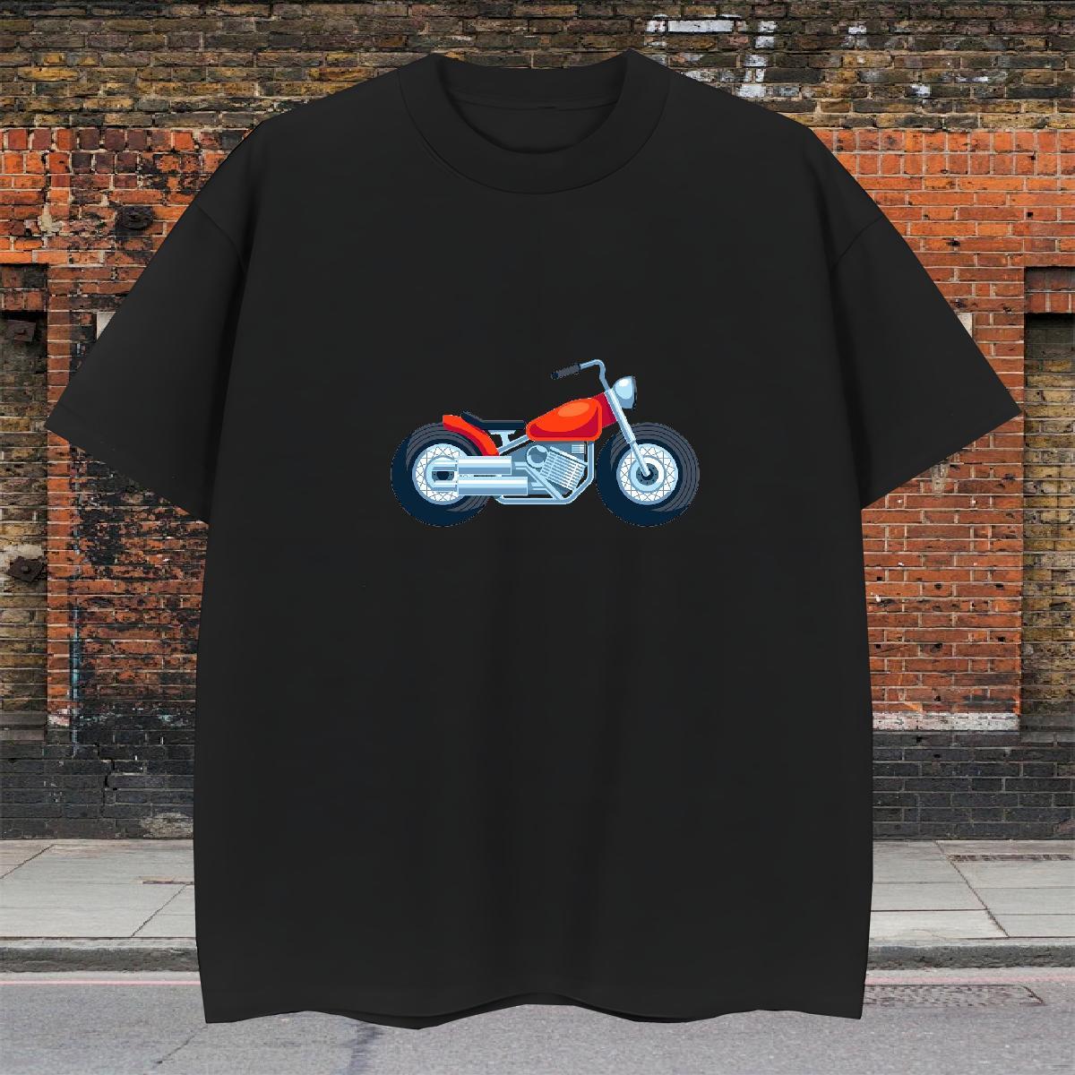 Loose Fit T Shirts Men 100% Cotton 230g Motorcycle Street wear Hip Hop Custom Printed Breathable Short Sleeve Tshirts Stylist Tees Shirts