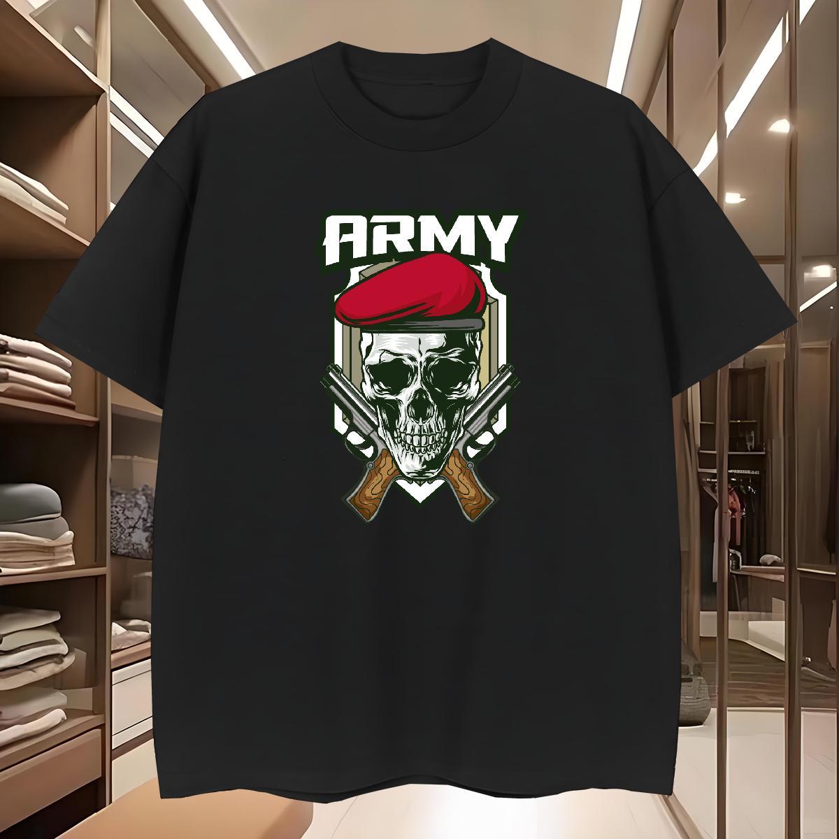 Popular Men T Shirts 100% Cotton 230g skull Casual DIY Printed Pure Cotton Tshirts 2024 Summer Wear