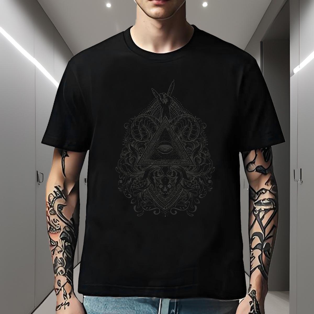 Designer T shirt 100% Cotton 230g eye of the devil Street Wear Customized Print Breathable Crew Neck Men Tees 2024 Designer Tees Shirts