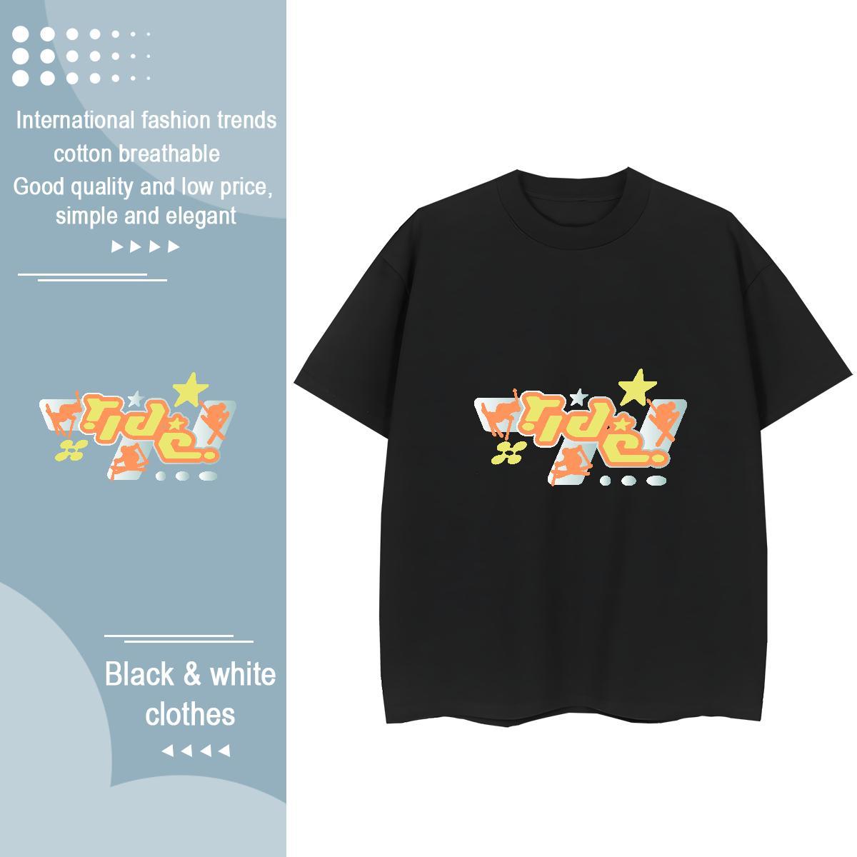 Free Shipping Lady T shirt 230g Pure Cotton letter Street Wear Womens T Shirts Crew Neck Breathable Plus Size Custom Tees