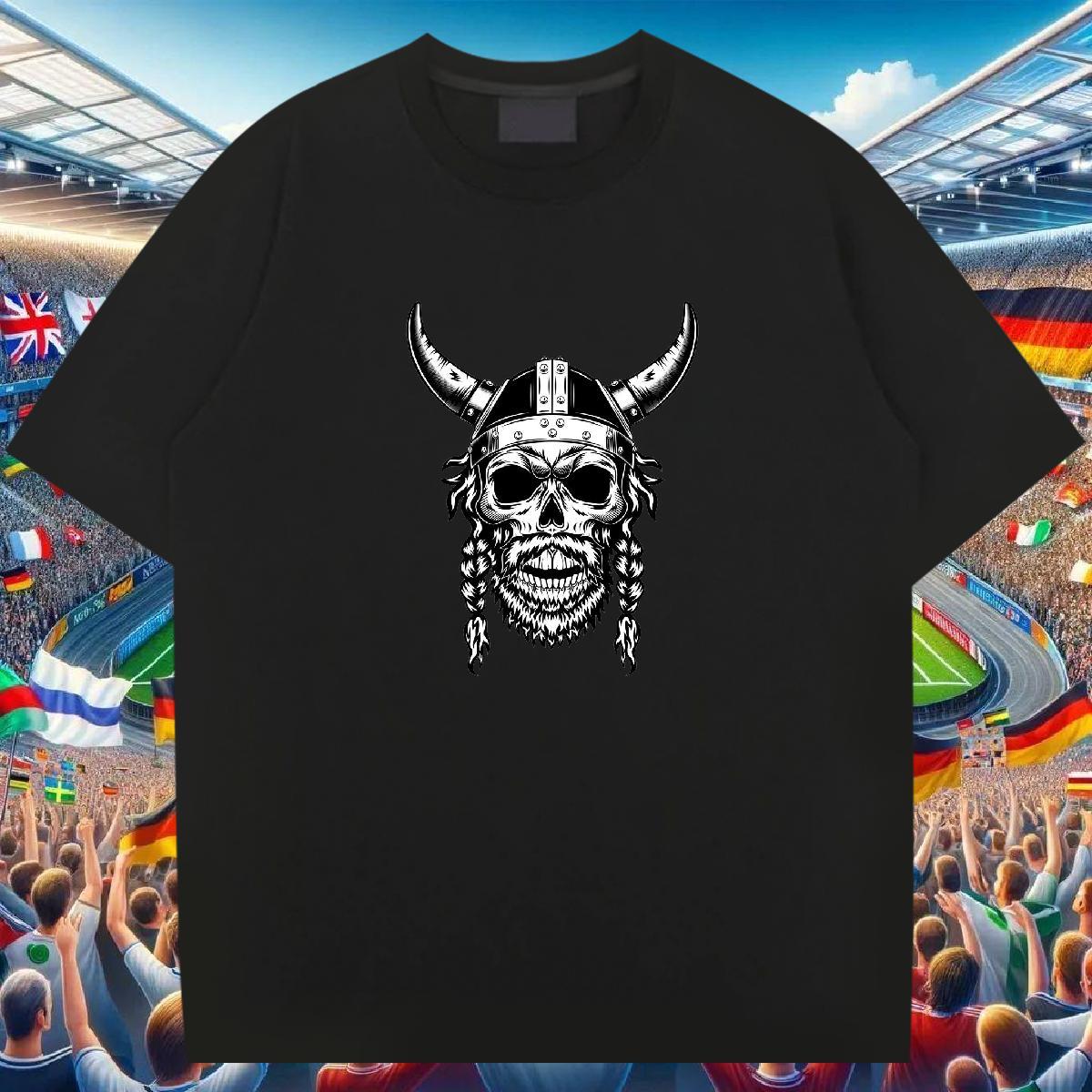 High Quality T Shirt For Man 100% Cotton 230g skull Street DIY Logo Oversized O Neck Short Sleeves Couples T Shirts 2024 Designer Polos