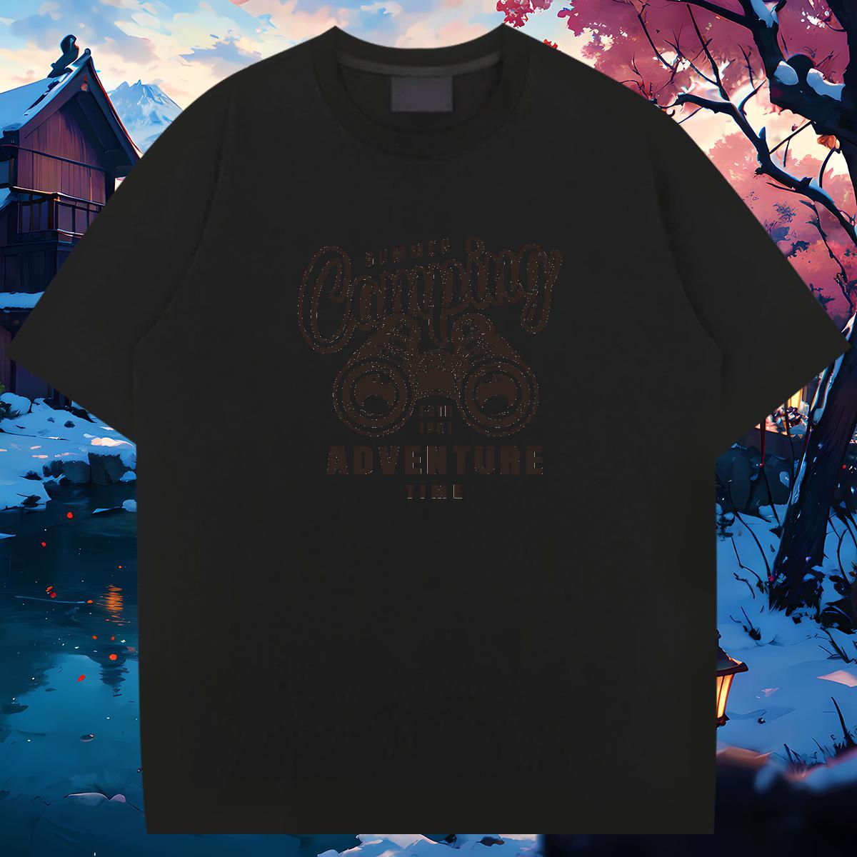 Loose T-Shirts 230g Pure Cotton tool Home Outdoor Oversized Short Sleeve O-Neck Tshirts Brand Tee Shirt
