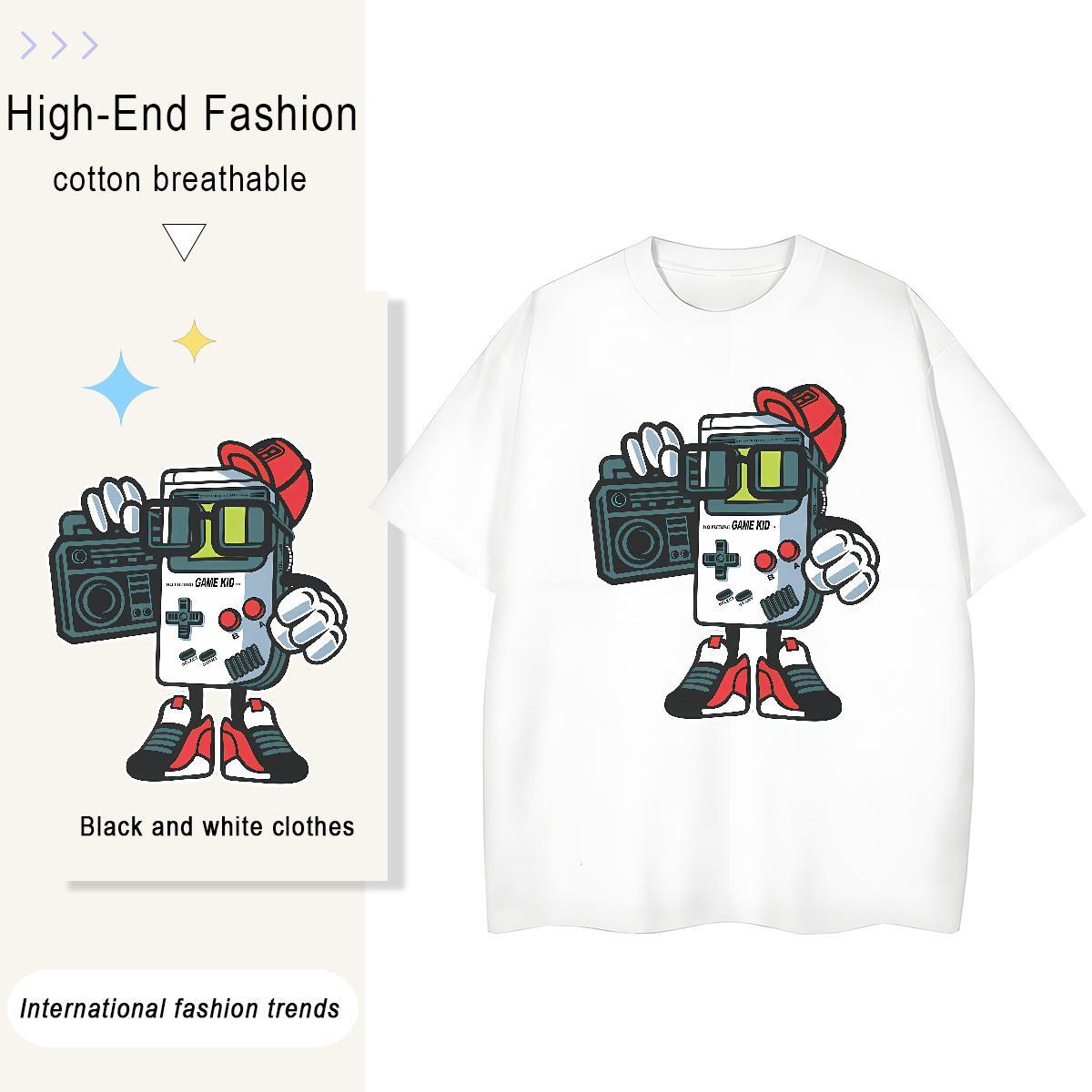 Lady Lady T shirt 230g 100% Cotton game Hip Hop Street Woman T Shirts Crew Neck DIY Printed Tops Tees