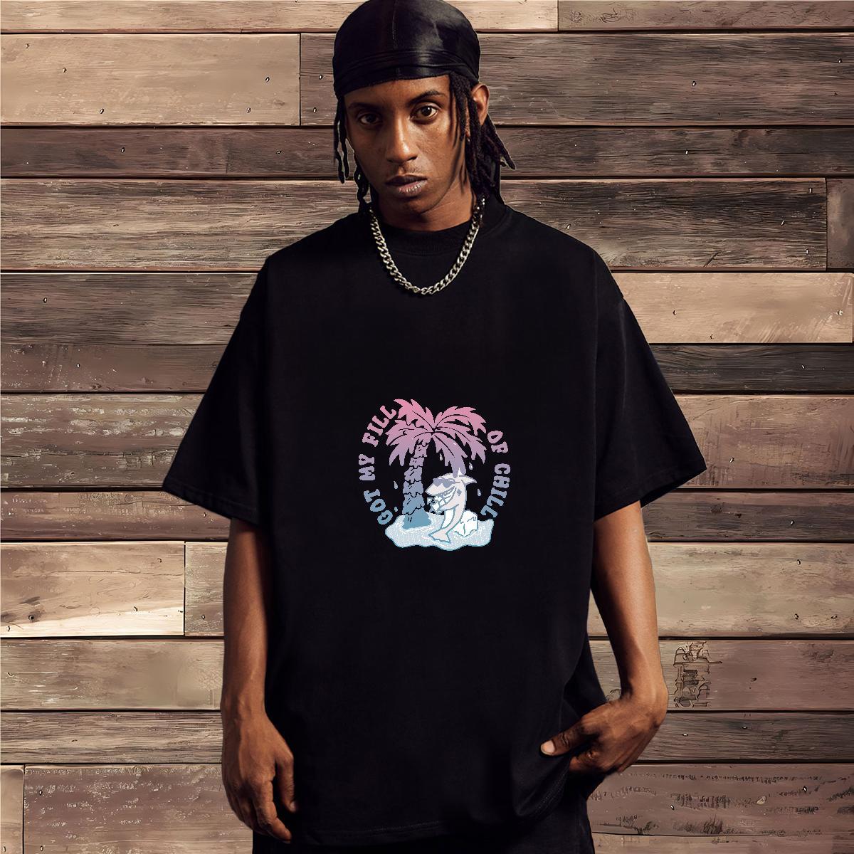 Soft T Shirts Men 230g 100% Cotton tree Casual Beach Oversized 3XL 4XL Round Neck Short Sleeve Tshirt for Man Woman 2024 Summer Wear