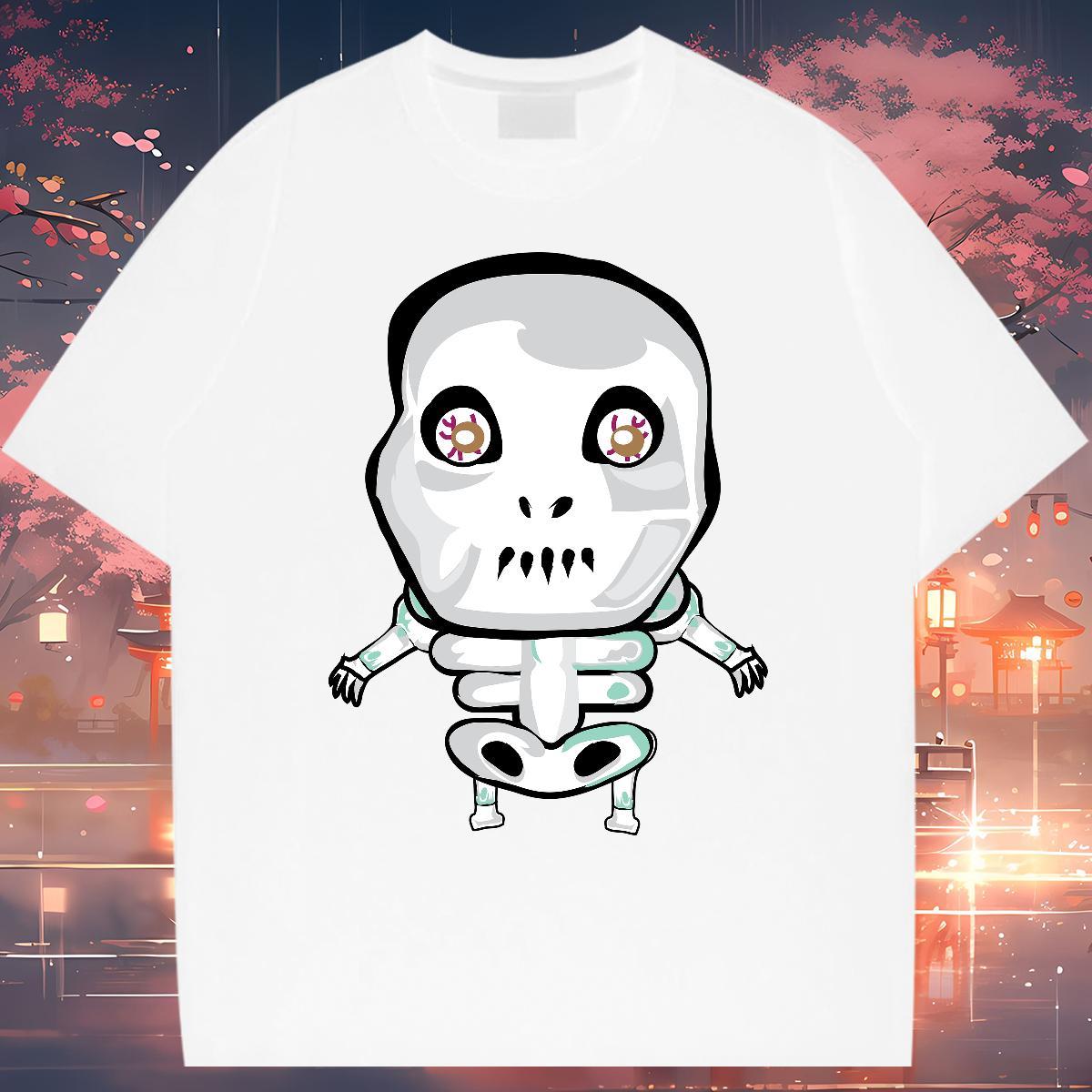 High Quality T Shirts Men 230g Pure Cotton skull Spring Summer Custom Printed Crew Neck Tshirt for Man Woman Factory Direct Clothes