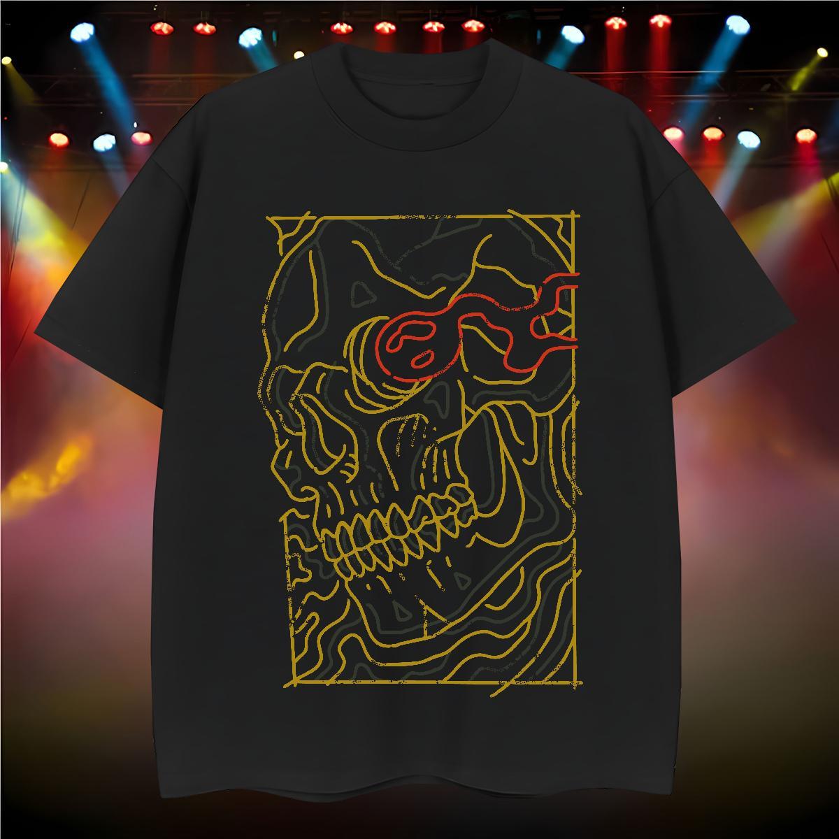 Free Shipping Men T Shirts 230g 100% Cotton skull Street Asian Size O Neck Short Sleeves Men Clothes T-Shirt Fashion Casual Top Tees