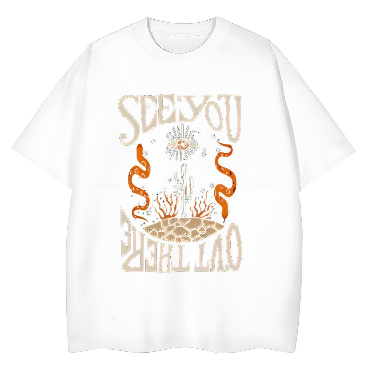 Female Lady T shirt 230g Cotton letter Sport Womens T Shirts O-Neck Short Sleeve Cartoon Printing L-4XL Clothes
