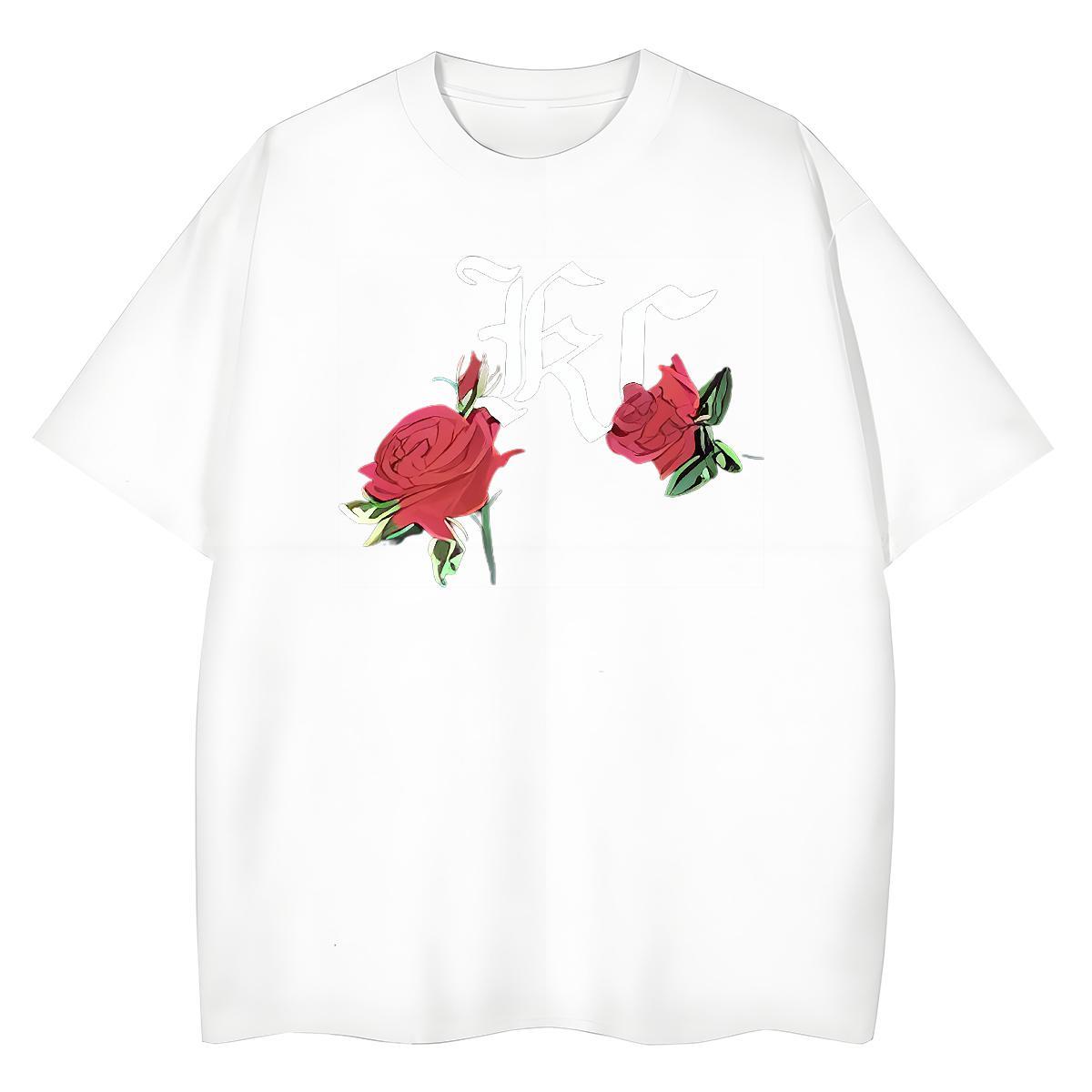 New Designer Mens Tshirts flower Street Wear 230g Pure Cotton Tees O-Neck Short Sleeve Classic T Shirts Men Customized