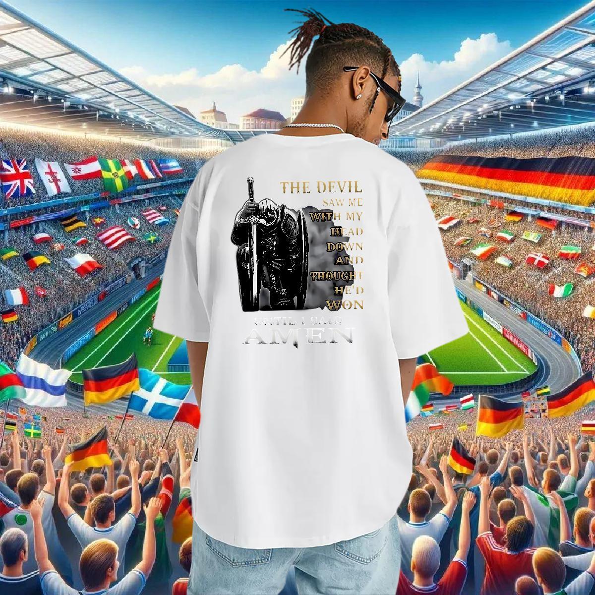 Unisex Men T Shirts 100% Cotton 230g letter Daily Wear Cartoon Print Short Sleeve O-Neck Tshirt for Man Woman DIY Customized Tops