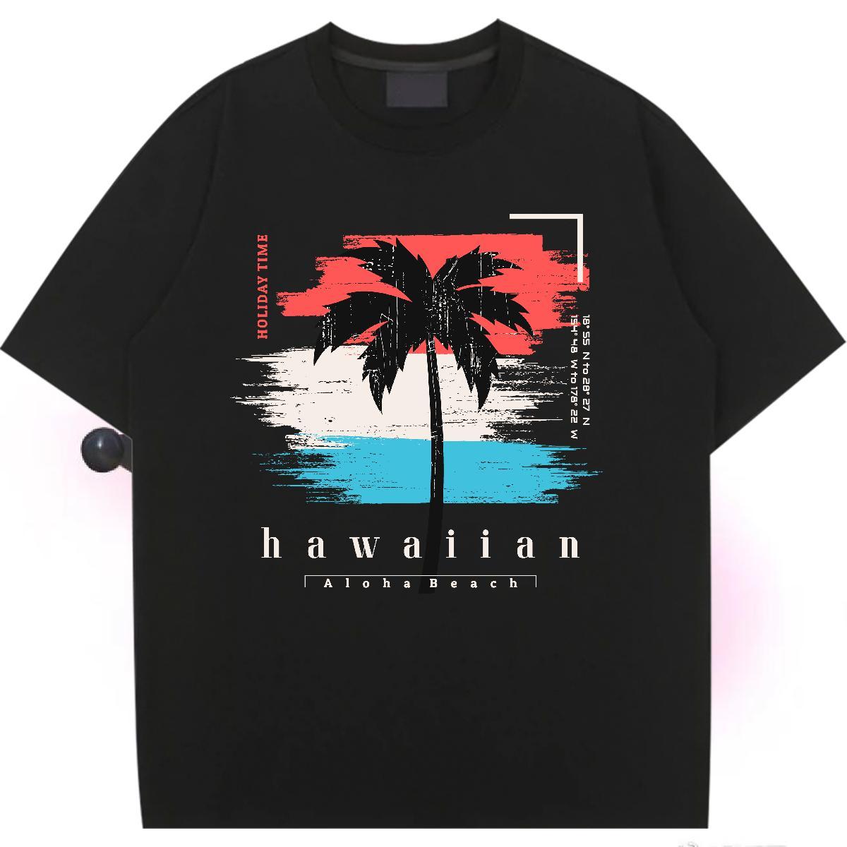 Brand Women Tshirts 230g Pure Cotton letter Home Outdoor T Shirts Women Breathable Short Sleeve Anime Print Top Tees