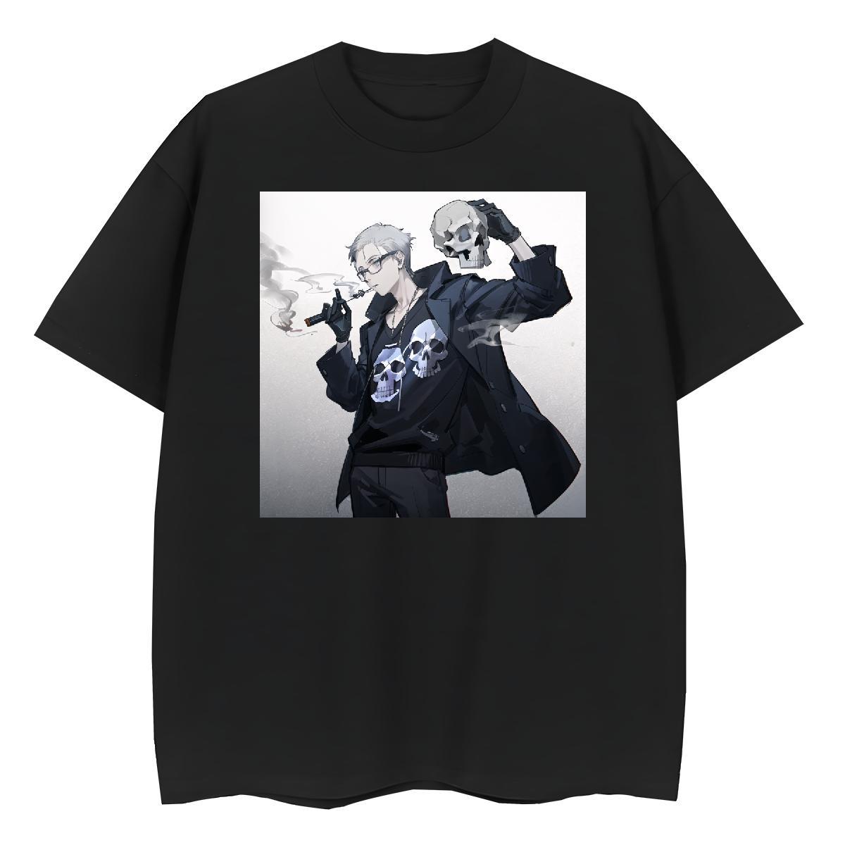 Brand T Shirts Men 230g 100% Cotton skull Daily Outfit Custom Printing Breathable Crew Neck Mens Tshirts Classic Polos