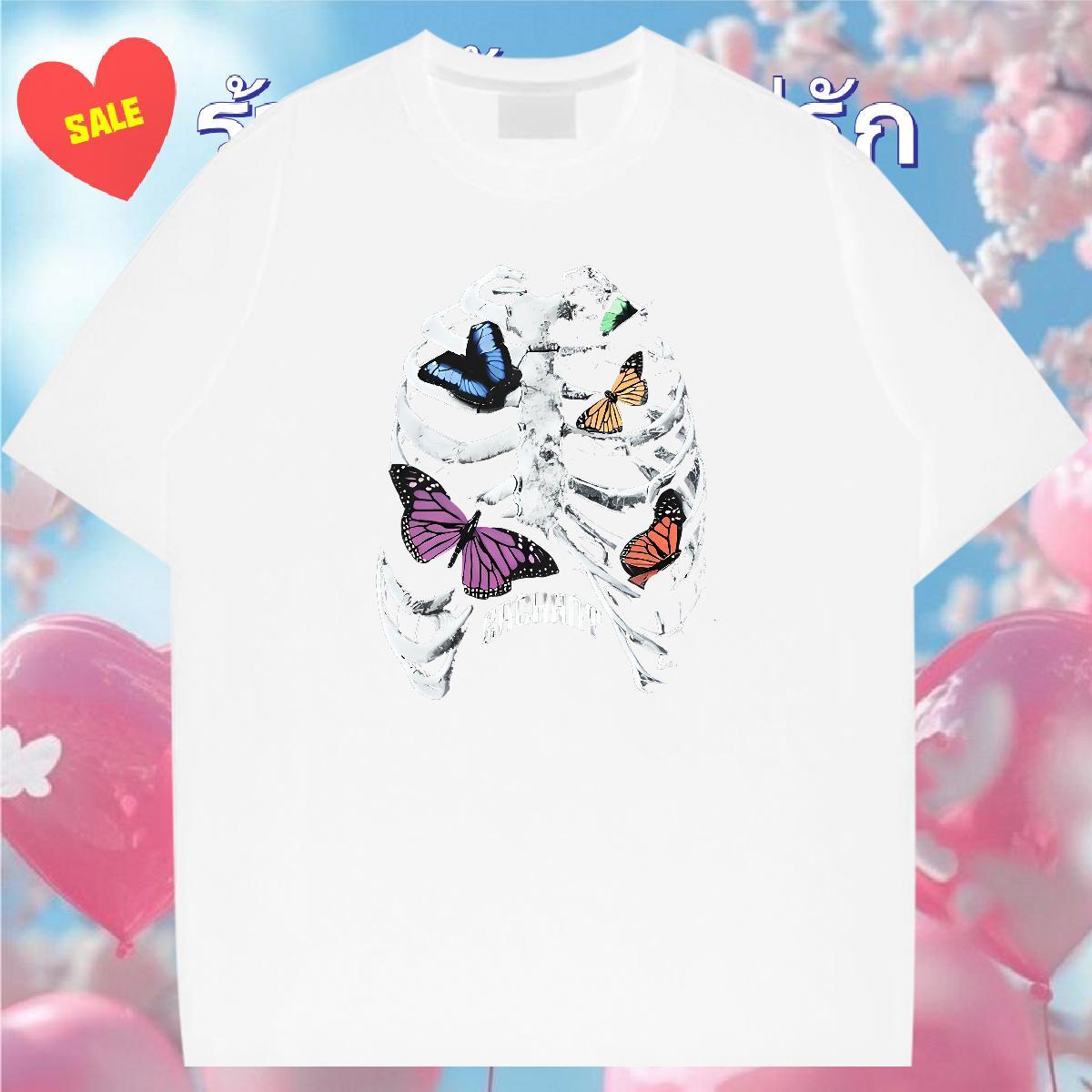 Loose T shirt 100% Cotton 230g skull Spring Summer White Plus Size Breathable Crew Neck Tshirt for Man Woman 2024 Designer Clothings