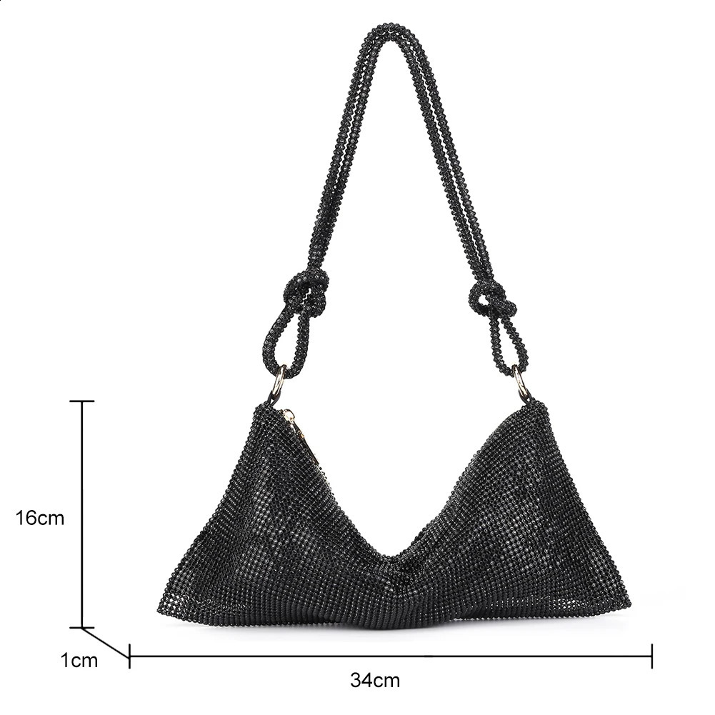 Womens Bag er Evening Clutch Bag Top Handle Hobo Shoulder Bags for Women Shiny Rhinestones Purses and Handbag 240823